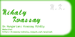mihaly kvassay business card